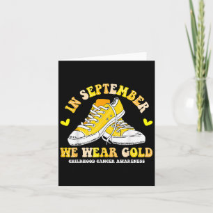 Im September tragen wir goldene Sneaker-Kinderkreb Karte