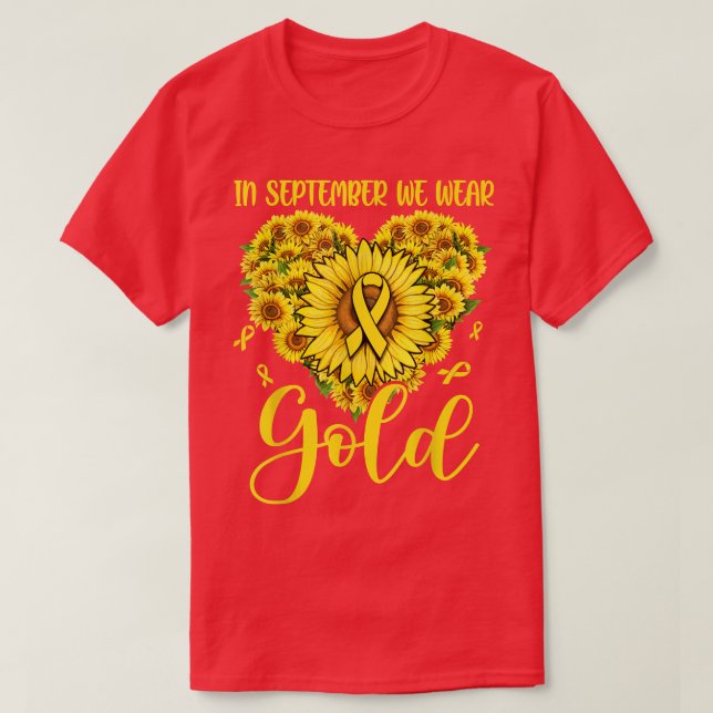 Im September tragen wir goldene Sonnenblumen, die  T-Shirt (Design vorne)