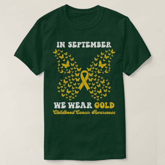 Im September tragen wir goldenes Kinderkrebs-Aware T-Shirt (Design vorne)
