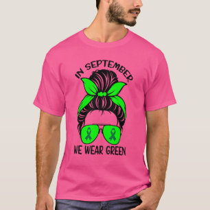 Im September tragen wir Grün Lymphom-Bewusstseins- T-Shirt