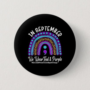 Im September tragen wir Türkis und Lila Selbstmord Button