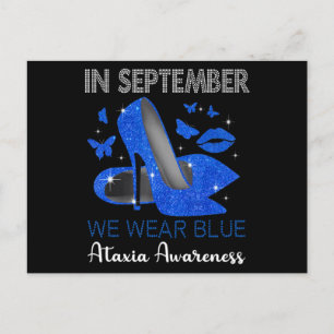 Im September Wear Blue High Heels Ataxia Bewusstse Postkarte