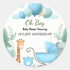 Im Soft Boho Bear Blue Cub Begrüßungstablett Babyd Runder Aufkleber