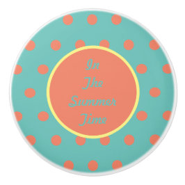 Im Sommer Keramik Knob (Aqua & Coral) Keramikknauf