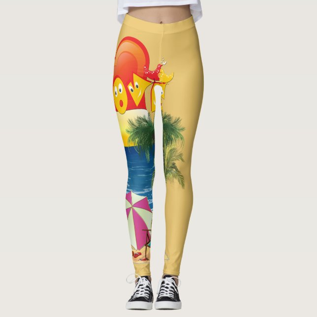 Im Sommer Liebe ich den Strand Leggings (Vorderseite)