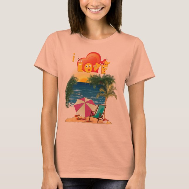 Im Sommer Liebe ich den Strand T-Shirt (Vorderseite)