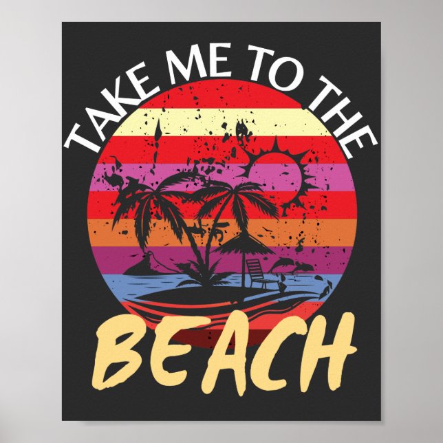 Im Sommer Vintag bin ich am Strand Poster (Vorne)