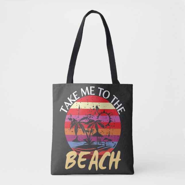 Im Sommer Vintag bin ich am Strand Tasche (Vorderseite)