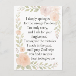 I'm Sorry/Apology\ Forgiveness Floral  Postkarte