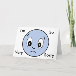 "Im Sorry" Blue Sad Face Card Karte