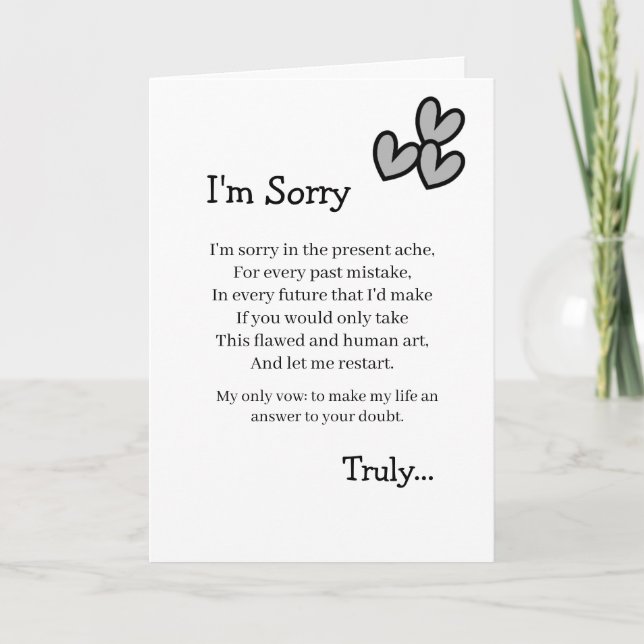 I'm Sorry Forgive Me Card Karte (Vorderseite)
