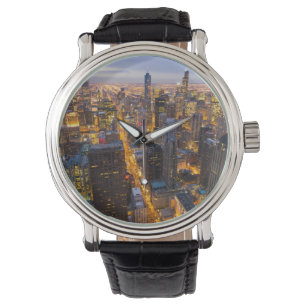Im Stadtzentrum gelegene Chicago-Skyline an der Armbanduhr