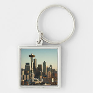 Im Stadtzentrum gelegene Seattle-Skyline und Schlüsselanhänger