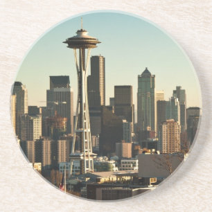 Im Stadtzentrum gelegene Seattle-Skyline und Untersetzer