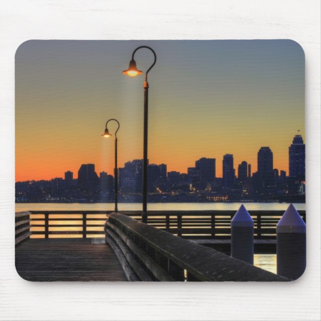 Im Stadtzentrum gelegene Skyline Seattles Mousepad (Vorne)