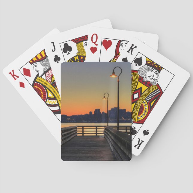 Im Stadtzentrum gelegene Skyline Seattles Spielkarten (Rückseite)