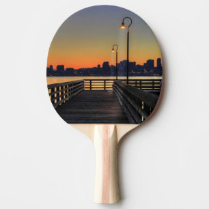 Im Stadtzentrum gelegene Skyline Seattles Tischtennis Schläger