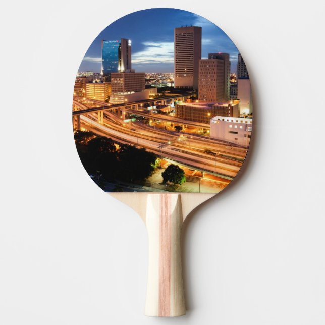 Im Stadtzentrum gelegene Stadt-Ansicht Tischtennis Schläger (Vorderseite)