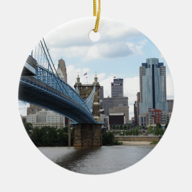 Im Stadtzentrum gelegenes Cincinnati Keramik Ornament (Vorne)