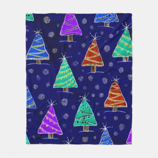 Im Stil des wa gezeichnet Weihnachtsbäume Fleecedecke