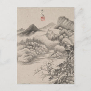 Im Stil verschiedener alter Meister   B&W Postkarte