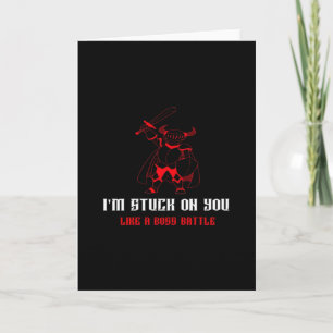 Im Stuck On You Boss Battle Gamer Valentines Playf Karte