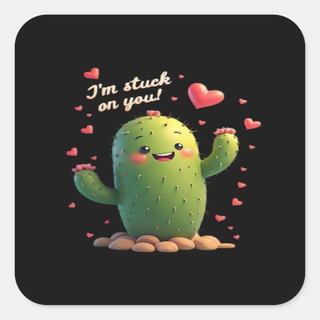 Im Stuck On You Classic Romantic Style  Quadratischer Aufkleber (Vorderseite)