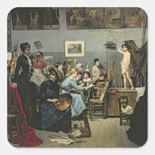 Im Studio Quadratischer Aufkleber