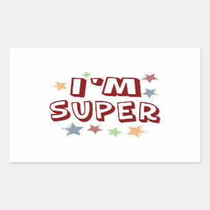 Im Super with Stars Rechteckiger Aufkleber