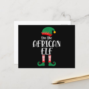 Im The African Elf Matching Christmas Postkarte