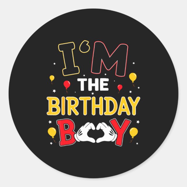 I'm The Birthday Boy Matching Family Birthday Part Runder Aufkleber (Vorderseite)