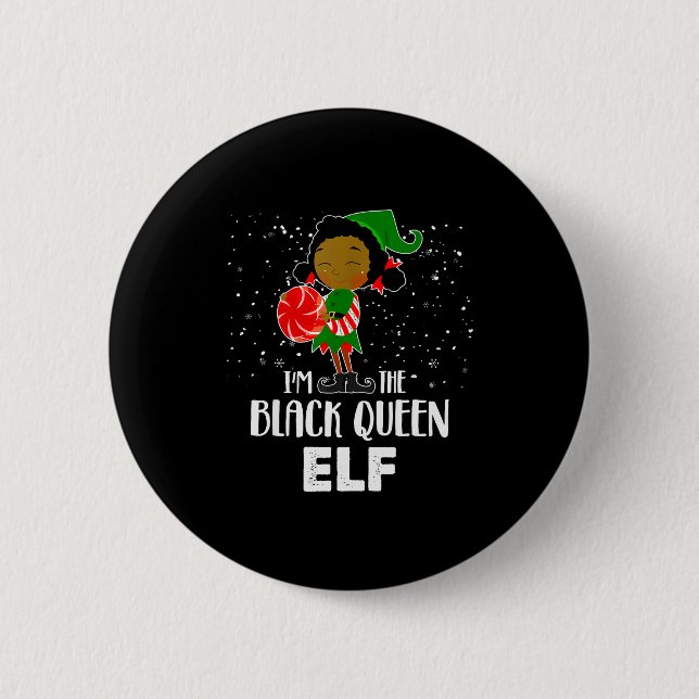I'm The Black Queen Elf African American Girls Kid Button (Vorderseite)