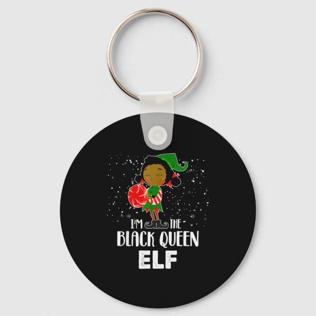 I'm The Black Queen Elf African American Girls Kid Schlüsselanhänger (Vorderseite)