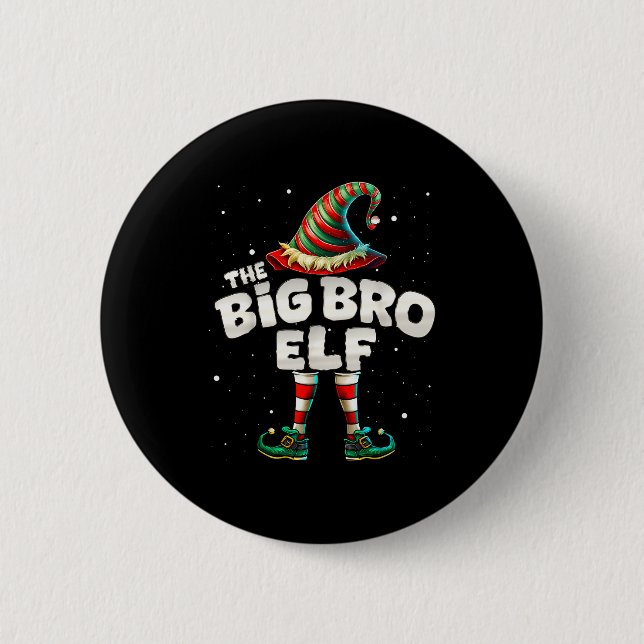 I'm The Brother Elf Family Matching Group Christma Button (Vorderseite)