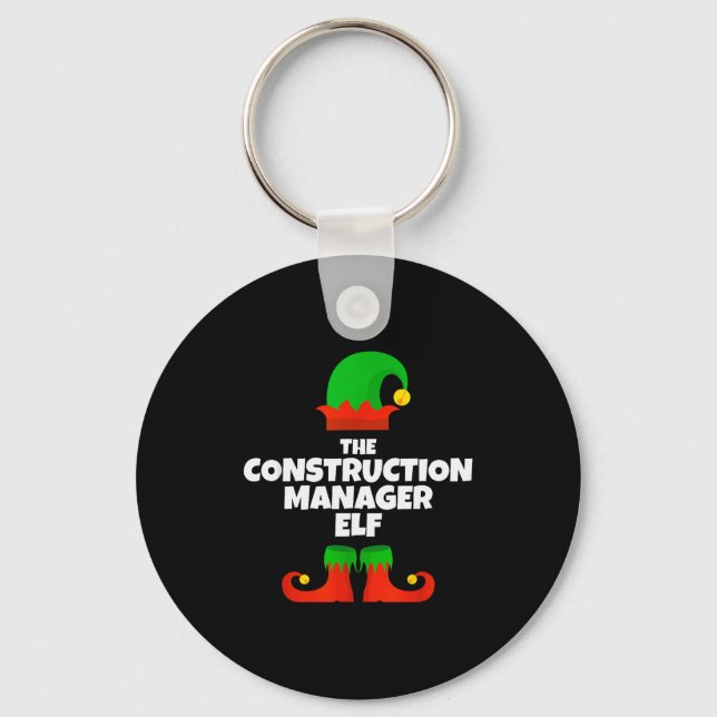 I'm The Construction Manager Elf Family Pajama Chr Schlüsselanhänger (Vorderseite)
