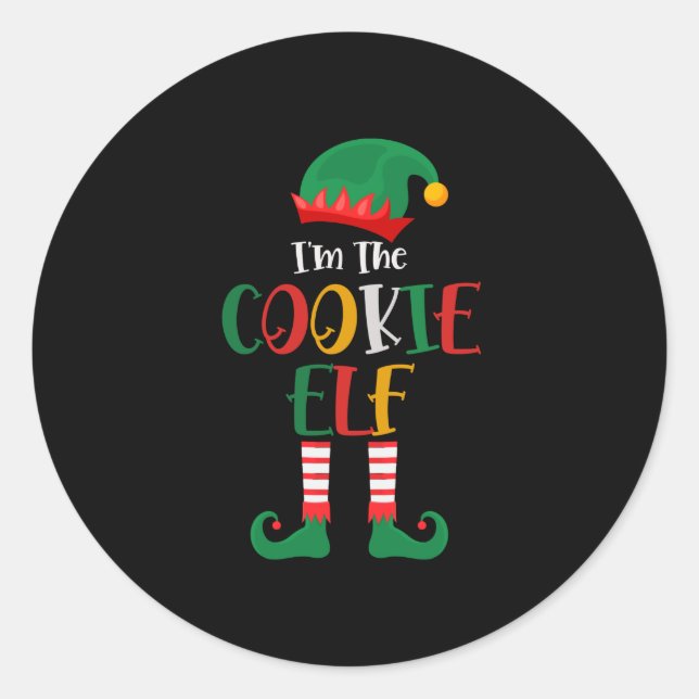 Im The Cookie Elf Matching Christmas Runder Aufkleber (Vorderseite)