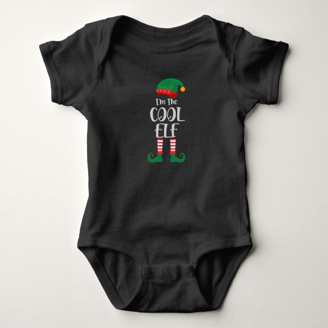 Im The Cool Elf Matching Christmas Baby Strampler (Vorderseite)