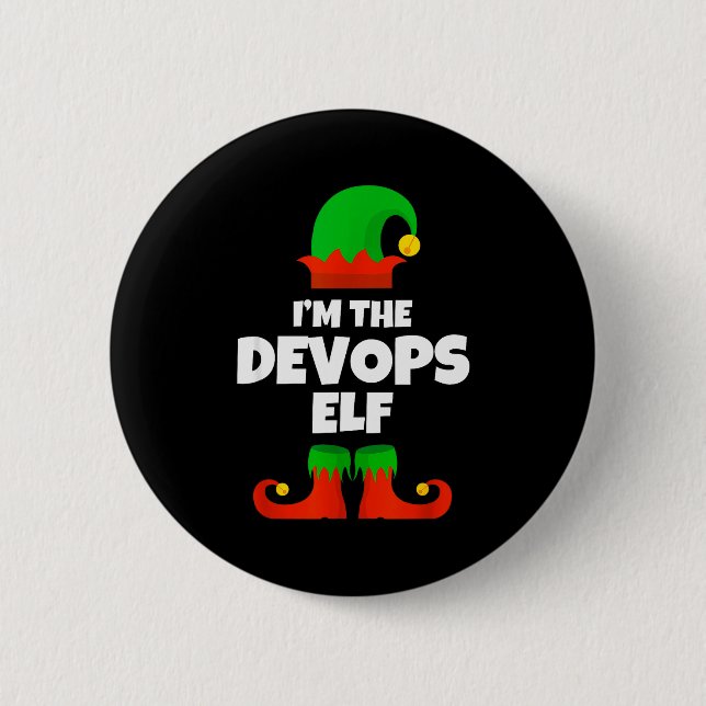 I'm The Devops Elf Family Pajama Christmas Enginee Button (Vorderseite)