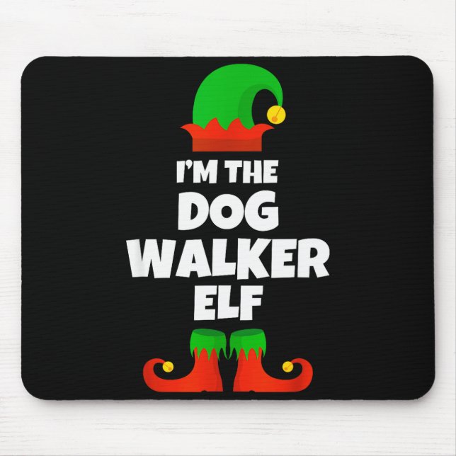 I'm The Dog Walker Elf Family Pajama Christmas Fun Mousepad (Vorne)