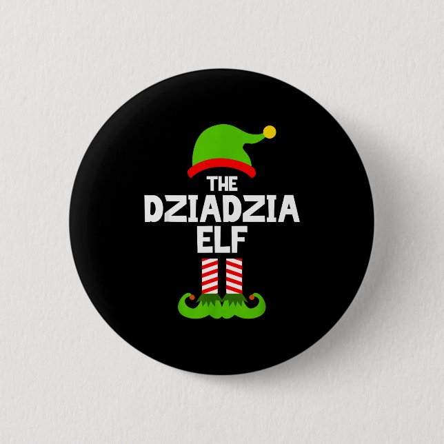 I'm The Dziadzia Elf Christmas Family Pajama Funny Button (Vorderseite)
