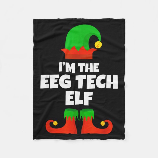 I'm The Eeg Tech Elf Family Pajama Christmas Funny Fleecedecke (Vorderseite)