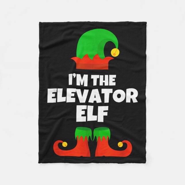 I'm The Elevator Elf Family Pajama Christmas Funny Fleecedecke (Vorderseite)