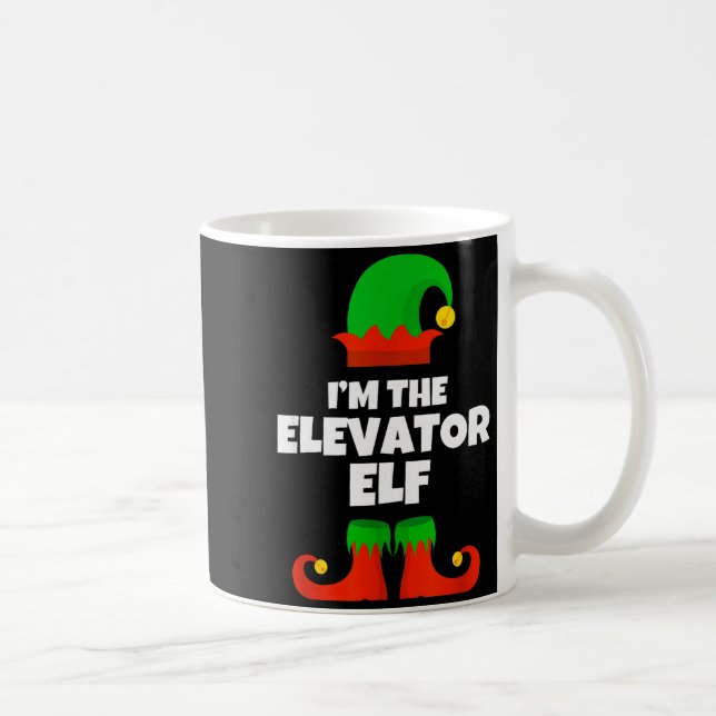 I'm The Elevator Elf Family Pajama Christmas Funny Kaffeetasse (Rechts)
