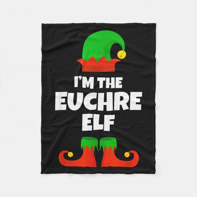 I'm The Euchre Elf Family Pajama Christmas Funny P Fleecedecke (Vorderseite)