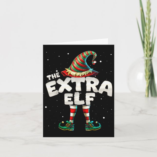 I'm The Extra Elf Family Matching Group Christmas  Karte (Vorderseite)