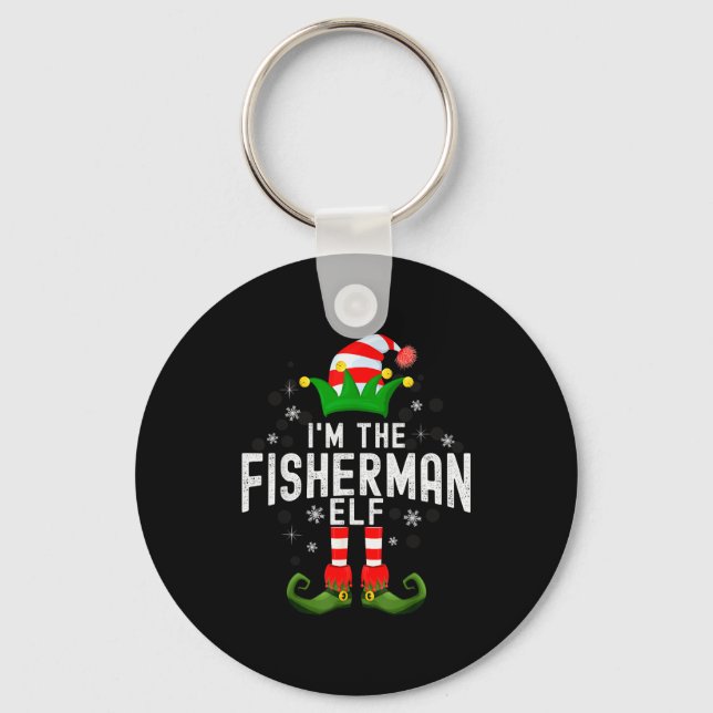 I'm The Fisherman Elf Christmas Family Pjs Costume Schlüsselanhänger (Vorderseite)
