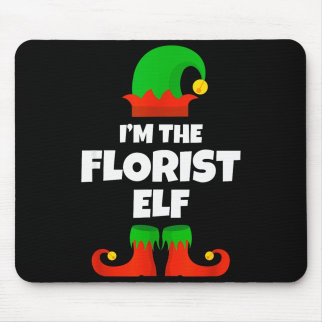 I'm The Florist Elf Family Pajama Christmas Floral Mousepad (Vorne)