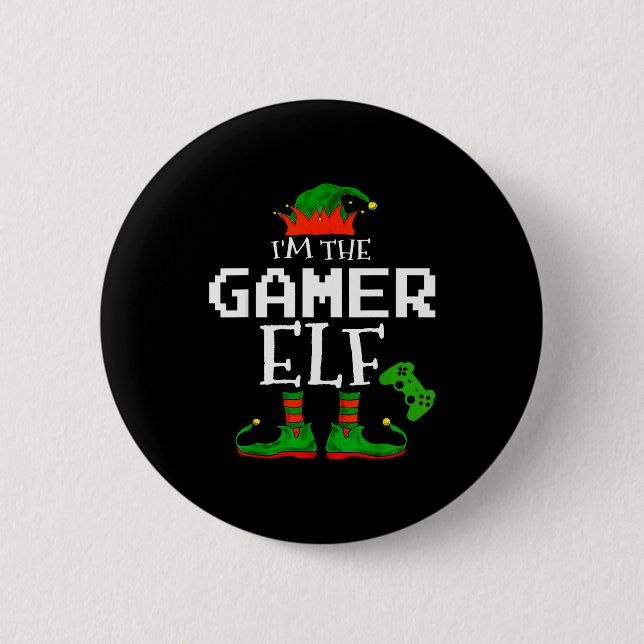 I'm The Gamer Elf Family Matching Gaming Christmas Button (Vorderseite)