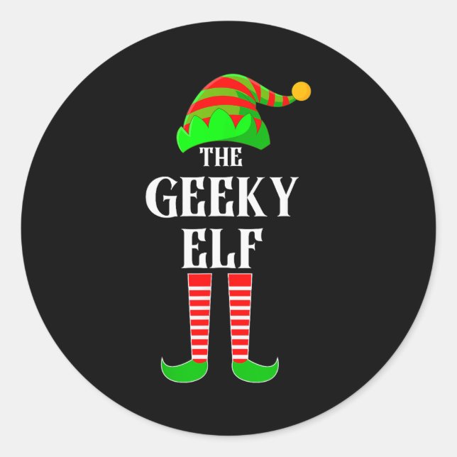 I'm The Geeky Elf Family Matching Costume Christma Runder Aufkleber (Vorderseite)