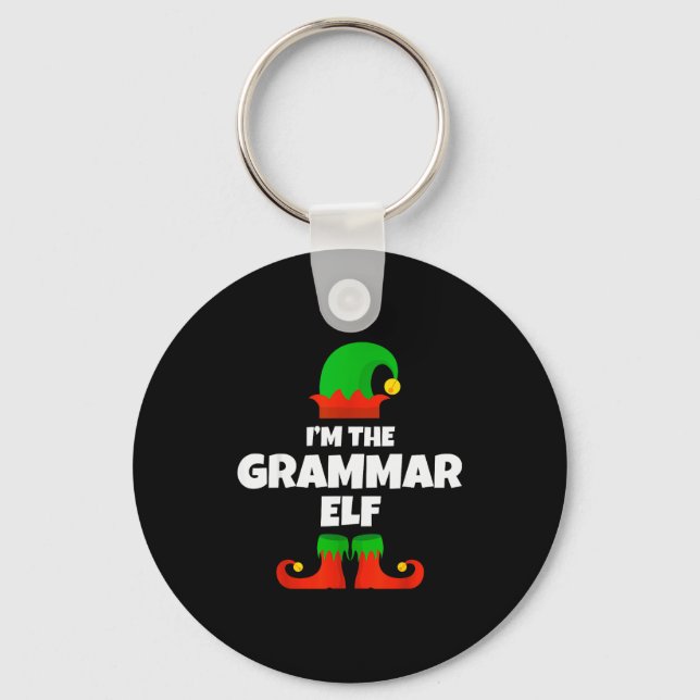 I'm The Grammar Elf Family Pajama Christmas Englie Schlüsselanhänger (Vorderseite)